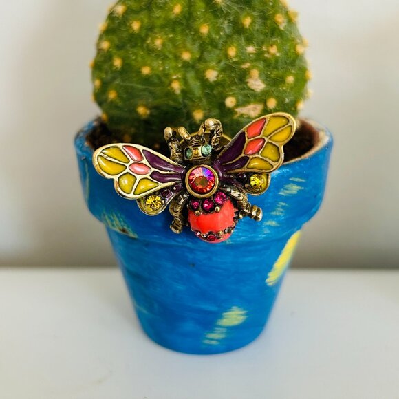 Vintage Jay Strongwater Gemstone Bee Brooch - Picture 2 of 8